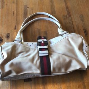 Cole Hannan leather and canvas bag